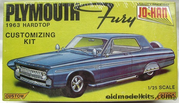 Jo-Han 1/25 1963 Plymouth Fury 2 Door Hardtop - Stock or Custom, C5263 plastic model kit